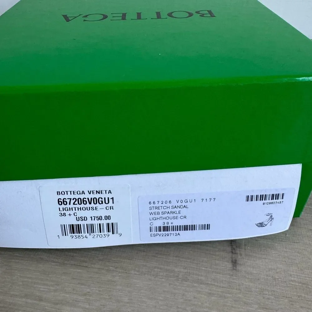 NIB BOTTEGA VENETA yellow sparkle sandal heels lace up size 38.5
